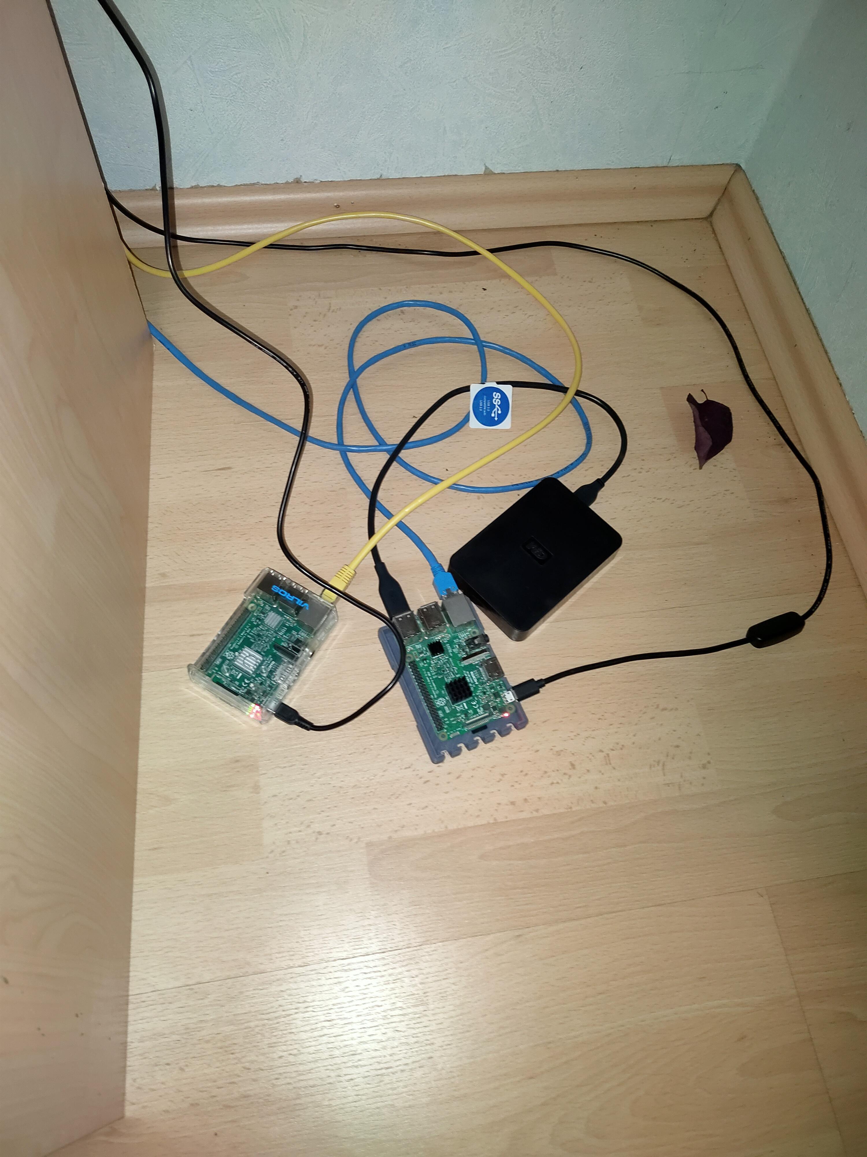 The two Raspberry Pis, my HomeLab back then