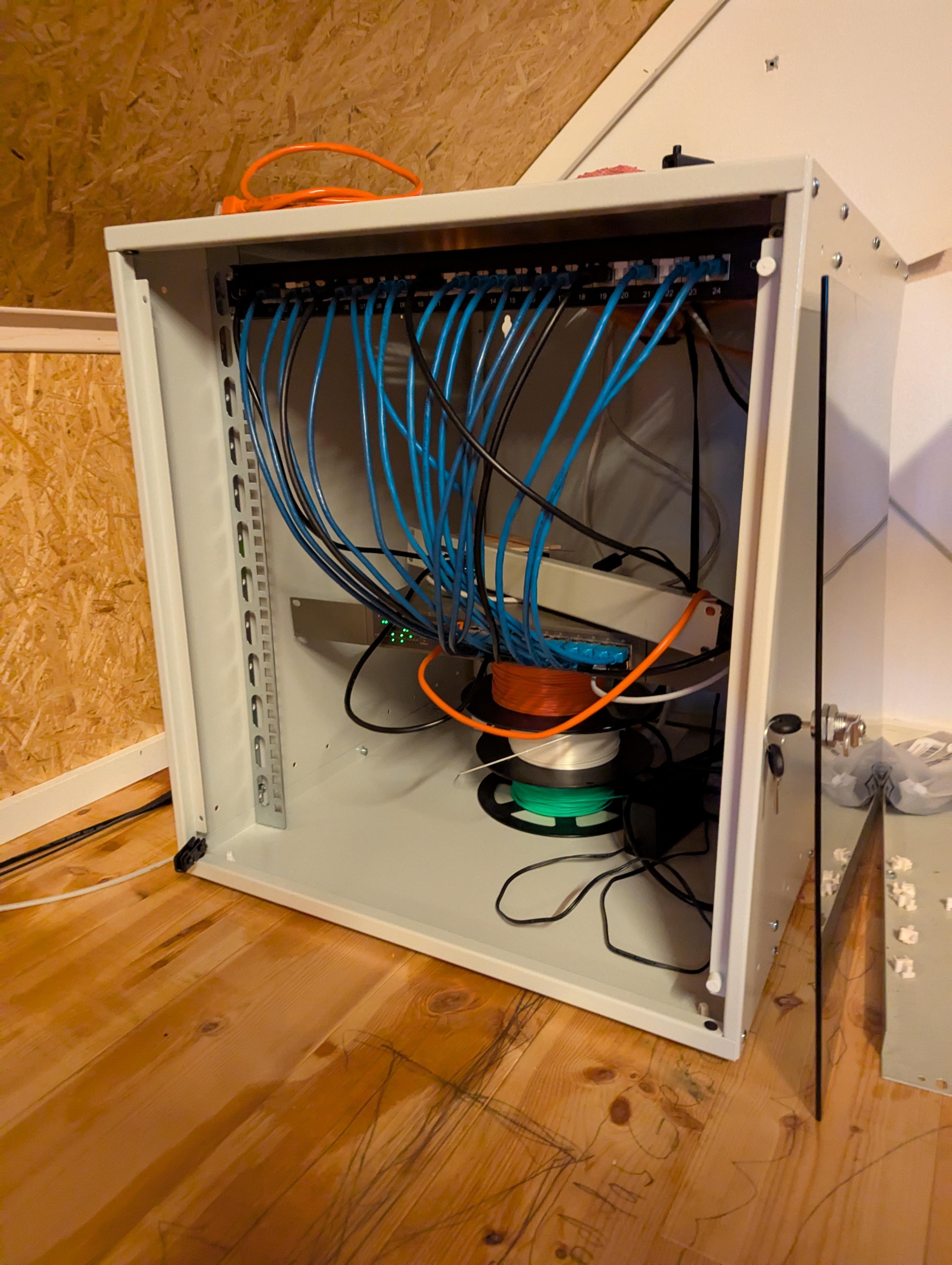 Network gear inside the new rack